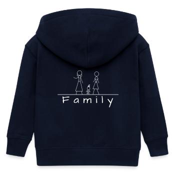 Famille de bonhommes allumettes - Veste à capuche enfant bio Stanley/Stella - marine - Dos