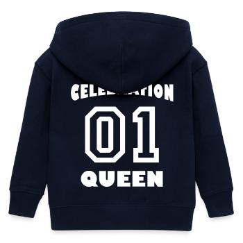 Celebration Queen mit Krone - Kinder Organic Kapuzenjacke Mini Cultivator von Stanley/Stella - Navy - Hinten