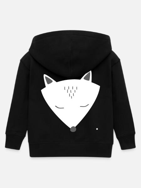 polar fox - Kids Organic Zip-up Hoodie by Stanley/Stella - black