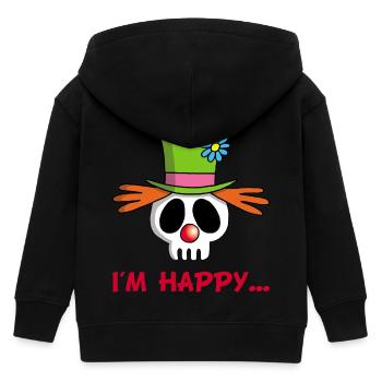 Clown Totenschädel - Kinder Organic Kapuzenjacke Mini Cultivator von Stanley/Stella - Schwarz - Hinten