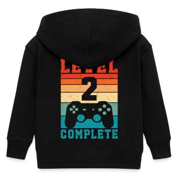 2nd Birthday - 2 years level 2 complete Baby - Kids Organic Zip-up Hoodie by Stanley/Stella - black - Back