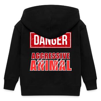 Aggressive Animal - Kinder Organic Kapuzenjacke Mini Cultivator von Stanley/Stella - Schwarz - Hinten