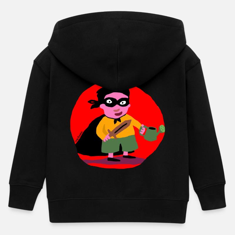Le petit jardinier vengeur - Veste à capuche enfant bio Stanley/Stella - noir