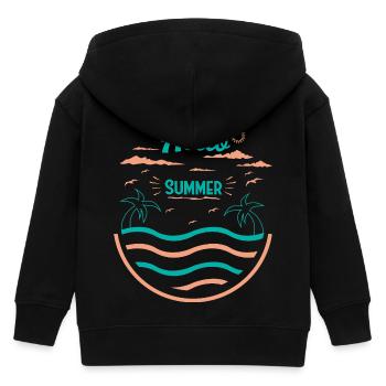 Sommerliches Palmen Strand Design - Kinder Organic Kapuzenjacke Mini Cultivator von Stanley/Stella - Schwarz - Hinten