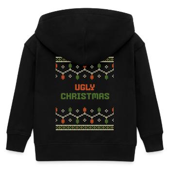 Modélique de Noël Vert Orange - Veste à capuche enfant bio Stanley/Stella - noir - Dos