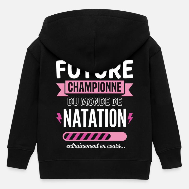 Future Championne De Natation Nageuse - Veste à capuche enfant bio Stanley/Stella - noir