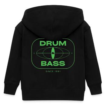 Drum And Bass Cyber DNB - Kids Organic Zip-up Hoodie by Stanley/Stella - black - Back