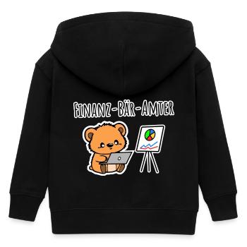 Ein NIEDLICHER Finanz Bär Amter aus dem Finanz Amt - Kinder Organic Kapuzenjacke Mini Cultivator von Stanley/Stella - Schwarz - Hinten