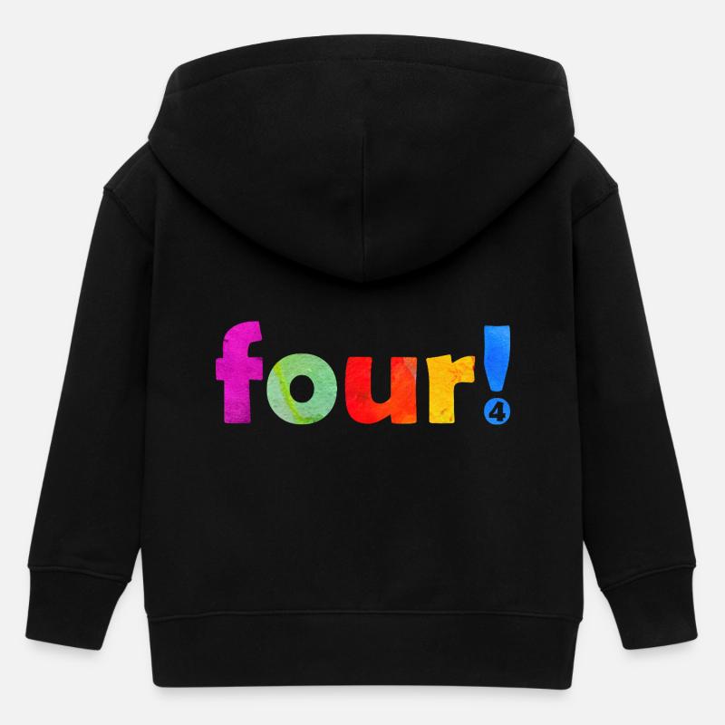 QUATRE 4 ANS 4E ANNIVERSAIRE - Veste à capuche enfant bio Stanley/Stella - noir