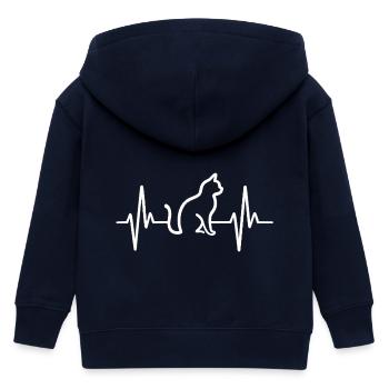Battements de cœur de chat - Veste à capuche enfant bio Stanley/Stella - marine - Dos