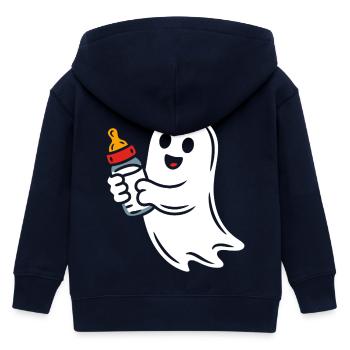 Drôle fantôme fantôme avec biberon - Veste à capuche enfant bio Stanley/Stella - marine - Dos
