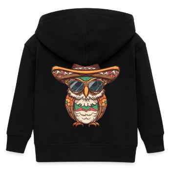 Eule Lustig Sombrero - Kinder Organic Kapuzenjacke Mini Cultivator von Stanley/Stella - Schwarz - Hinten