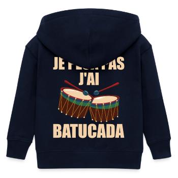 I Can't I Batucada - Humor Musik - Kinder Organic Kapuzenjacke Mini Cultivator von Stanley/Stella - Navy - Hinten
