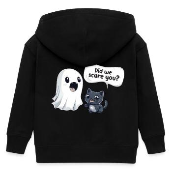 Did we scare you? - Halloween - Ghost - Kids Organic Zip-up Hoodie by Stanley/Stella - black - Back