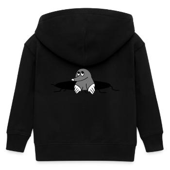 funny mole - Kids Organic Zip-up Hoodie by Stanley/Stella - black - Back