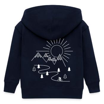 Cycling - Kids Organic Zip-up Hoodie by Stanley/Stella - navy - Back