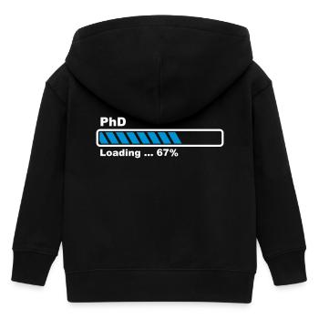 PhD loading bar - Kids Organic Zip-up Hoodie by Stanley/Stella - black - Back