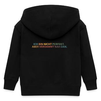 Almost perfect: honest message - Kids Organic Zip-up Hoodie by Stanley/Stella - black - Back