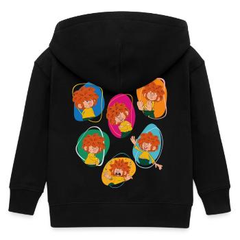 Pumuckl Zeigt Verschiedene Emotionen - Kinder Organic Kapuzenjacke Mini Cultivator von Stanley/Stella - Schwarz - Hinten