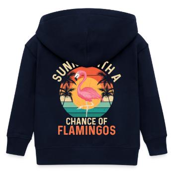 Ensoleillé Avec Une Chance De Flamants Roses Mignon Oiseau Rose - Veste à capuche enfant bio Stanley/Stella - marine - Dos