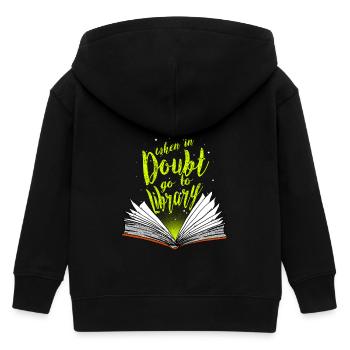 Library / Gift - Kids Organic Zip-up Hoodie by Stanley/Stella - black - Back
