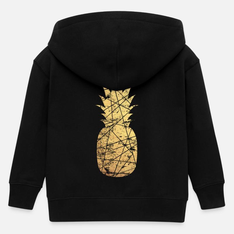 ananas or - Veste à capuche enfant bio Stanley/Stella - noir