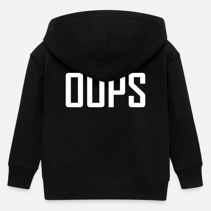 oops - Felpa con cappuccio con zip bambino bio di Stanley/Stella - nero