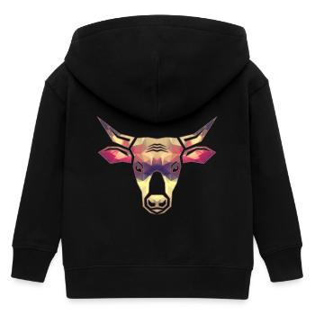 Kuh Geometric - Kinder Organic Kapuzenjacke Mini Cultivator von Stanley/Stella - Schwarz - Hinten