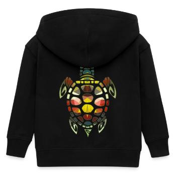 Schildkröte Geometric - Kinder Organic Kapuzenjacke Mini Cultivator von Stanley/Stella - Schwarz - Hinten