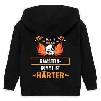 RAMSTEIN - Egal wie hart du bist RAMSTEIN ist HÄRT - Kinder Organic Kapuzenjacke Mini Cultivator von Stanley/Stella - Schwarz - Hinten