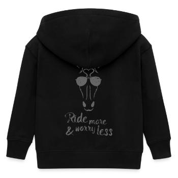 sorgenlos Pferde reiten vintage Geschenk - Kinder Organic Kapuzenjacke Mini Cultivator von Stanley/Stella - Schwarz - Hinten