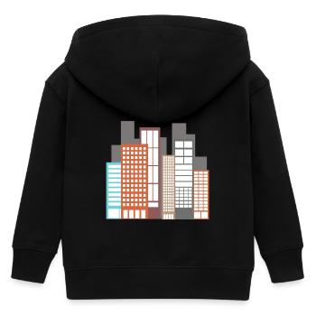 building - Kids Organic Zip-up Hoodie by Stanley/Stella - black - Back
