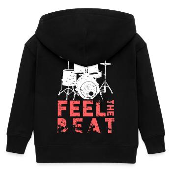 Feel the Beat Schlagzeuger Geschenk Spruch - Kinder Organic Kapuzenjacke Mini Cultivator von Stanley/Stella - Schwarz - Hinten