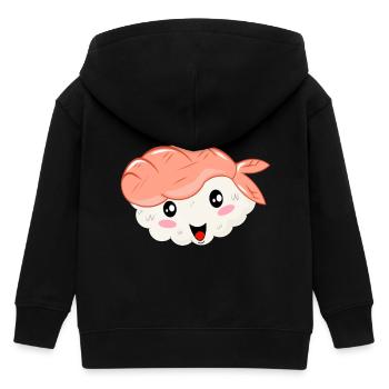 Sushis Nigiri Kawaii avec crevettes - Veste à capuche enfant bio Stanley/Stella - noir - Dos