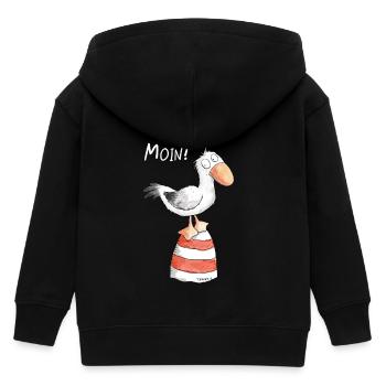 Moin Möwe I Nordsee Urlaub Geschenk - Kinder Organic Kapuzenjacke Mini Cultivator von Stanley/Stella - Schwarz - Hinten