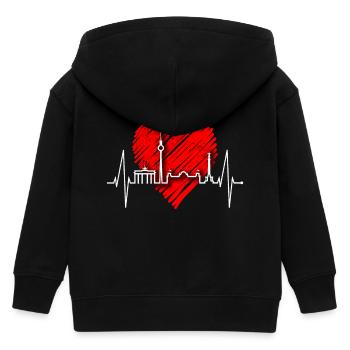 Berlin Skyline Heartbeat Herz Liebe Love Berliner - Veste à capuche enfant bio Stanley/Stella - noir - Dos