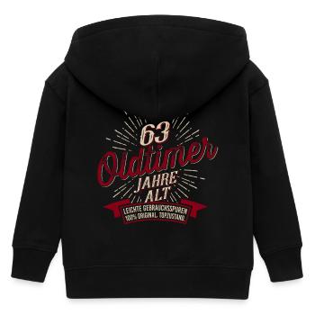 63. Geburtstag Oldtimer - Kinder Organic Kapuzenjacke Mini Cultivator von Stanley/Stella - Schwarz - Hinten