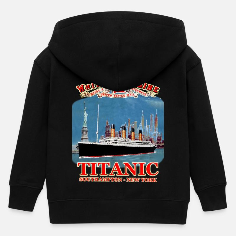 TITANIC création Louis RUNEMBERG © Adagp - Veste à capuche enfant bio Stanley/Stella - noir