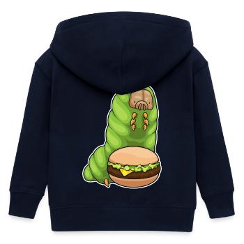 Caterpillar Cheeseburger - Veste à capuche enfant bio Stanley/Stella - marine - Dos
