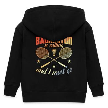 Lustiges Badminton Zitat - Kinder Organic Kapuzenjacke Mini Cultivator von Stanley/Stella - Schwarz - Hinten