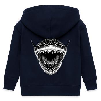 Großer Hai mit offenem Maul - Kinder Organic Kapuzenjacke Mini Cultivator von Stanley/Stella - Navy - Hinten