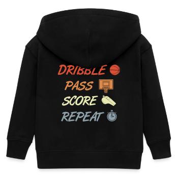 Dribble Pass Score Repeat - Kinder Organic Kapuzenjacke Mini Cultivator von Stanley/Stella - Schwarz - Hinten