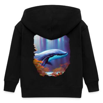 Surréalisme Art Baleine dans la forêt - Veste à capuche enfant bio Stanley/Stella - noir - Dos