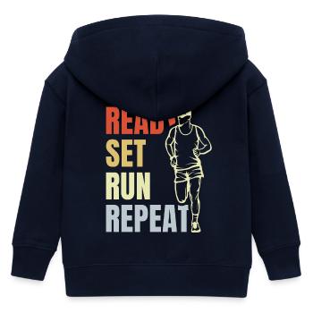 Ready Set Run Repeat - Kinder Organic Kapuzenjacke Mini Cultivator von Stanley/Stella - Navy - Hinten