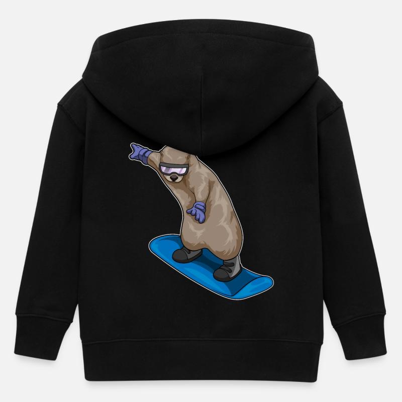 Otter Snowboard Sports d’hiver - Veste à capuche enfant bio Stanley/Stella - noir