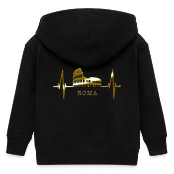 Rom Kolosseum Herzschlag Roma Skyline Rome Italien - Kinder Organic Kapuzenjacke Mini Cultivator von Stanley/Stella - Schwarz - Hinten