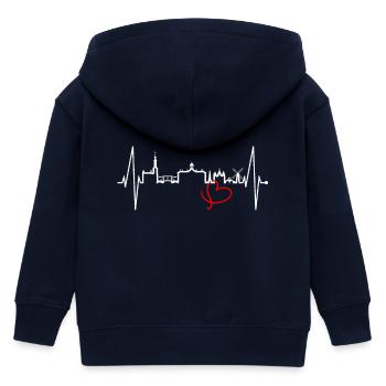 Amsterdam Skyline Niederlande Herzschlag Holland - Kinder Organic Kapuzenjacke Mini Cultivator von Stanley/Stella - Navy - Hinten