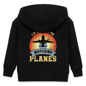 Flugzeuge beobachten - Kinder Organic Kapuzenjacke Mini Cultivator von Stanley/Stella - Schwarz - Hinten
