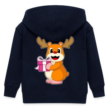 Forfait de Noël hamster - Veste à capuche enfant bio Stanley/Stella - marine - Dos