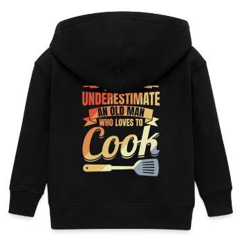 Never underestimate an old chef - Kids Organic Zip-up Hoodie by Stanley/Stella - black - Back